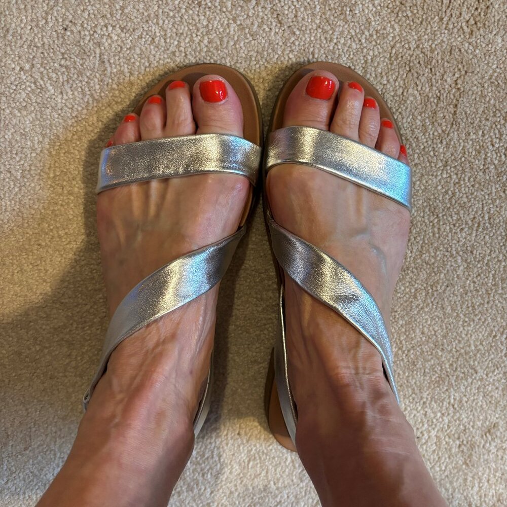 Silver Strappy Sandals